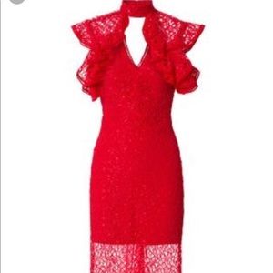 Alexis red ruffle dress size small